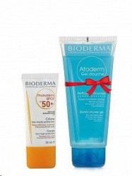 Набор Bioderma крем Фотодерм спот SPF 50+ + гель для душа Атодерм 30 мл + 100 мл