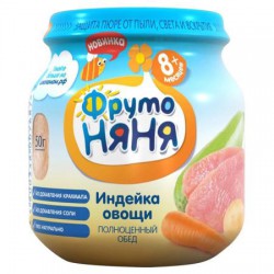 Пюре Фрутоняня индейка с овощами с 8 мес 100 г